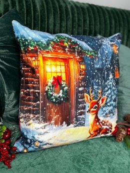 Poszewka świąteczna - 45x45cm - Welur - 2szt