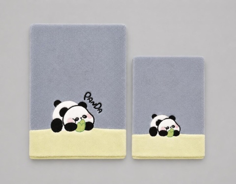 Zestaw 2szt. ręcznik kąpielowy "Panda" mikrofibra 50x100cm i 70x140cm